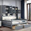 Lit de jour en bois tout-en-un Bellinger avec 2 tiroirs, armoires et tablettes-856040727-856040721