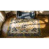 Ivory Background Antique Artistic Chinese Dragon Design Silk Rug