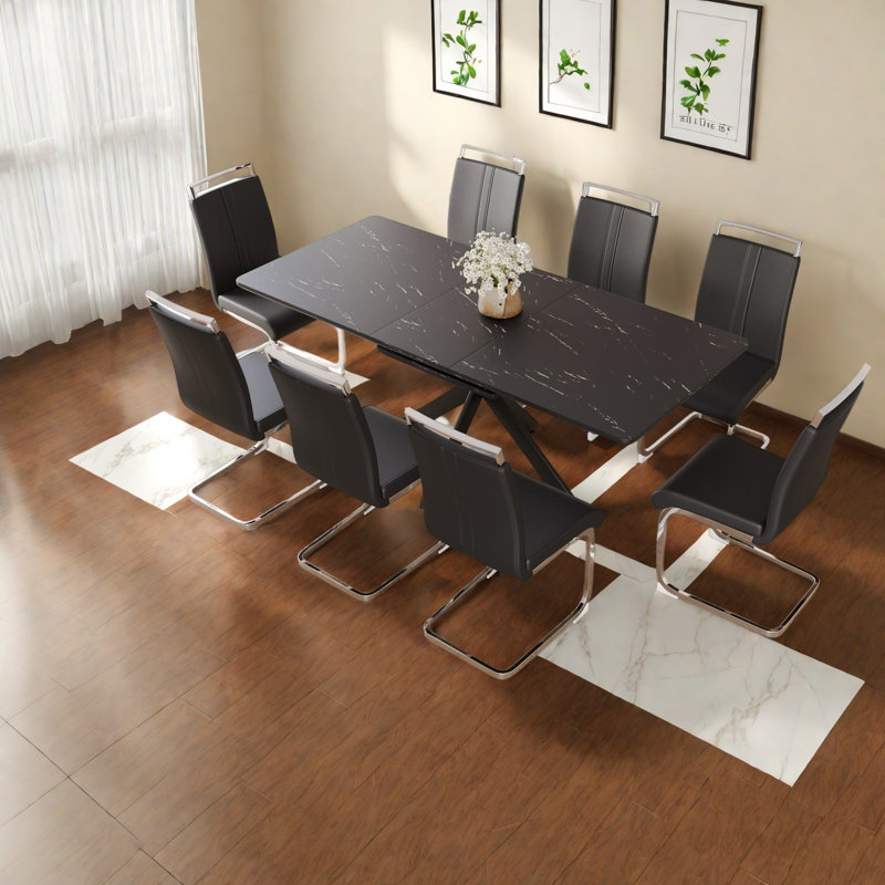 Extendable Dining Table Sets(Must include both Table and Chair), MDF Modern
