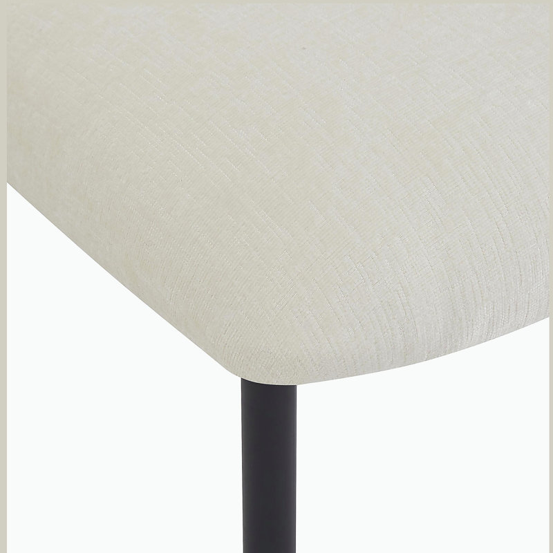 Chaises de salle à manger rembourrées avec pieds en métal, beige