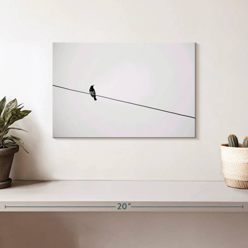 Brampt Simple Bird On Wire, 8" H x 12" W