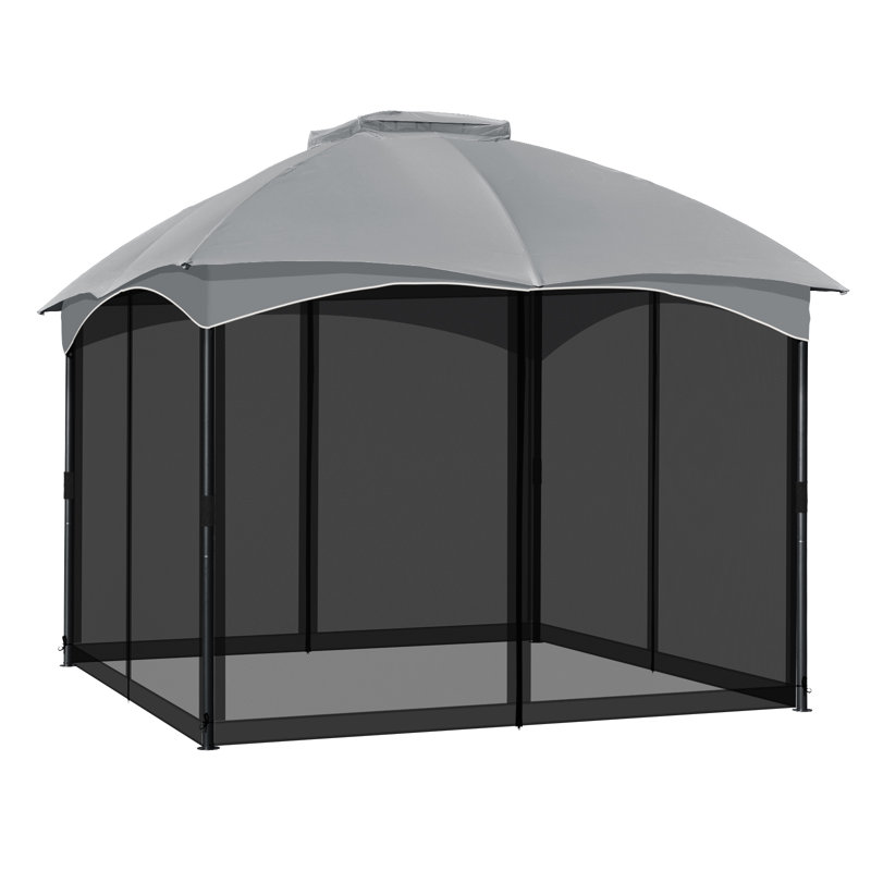 Universal Gazebo Mosquito Netting, 210cm H x 310cm W x 310cm D, Black
