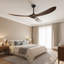 Ventilateur de plafond en noyer massif 72 pouces à 3 pales Latitude Run® sans lumière - télécommande, moteur à courant continu, intérieur / extérieur / patio-1115238637-1109283312