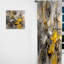 «Bliss Of Happiness» en gris et jaune I - rideau en velours abstrait - 1 panneau-112761114