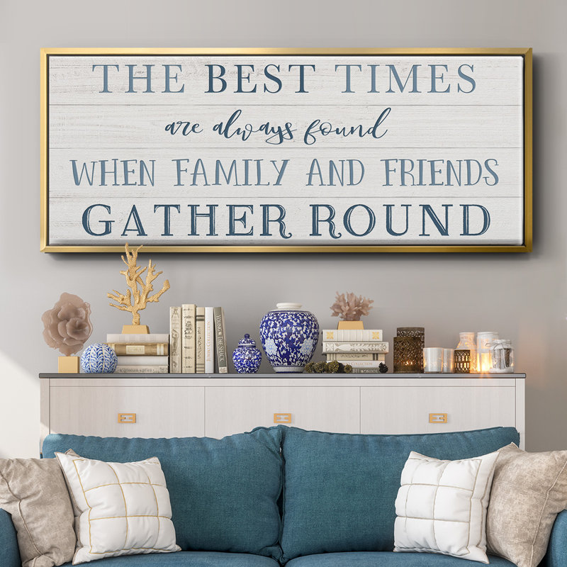 «Family and Friends Gather», toile encadrée, H 20 po x l 50 po
