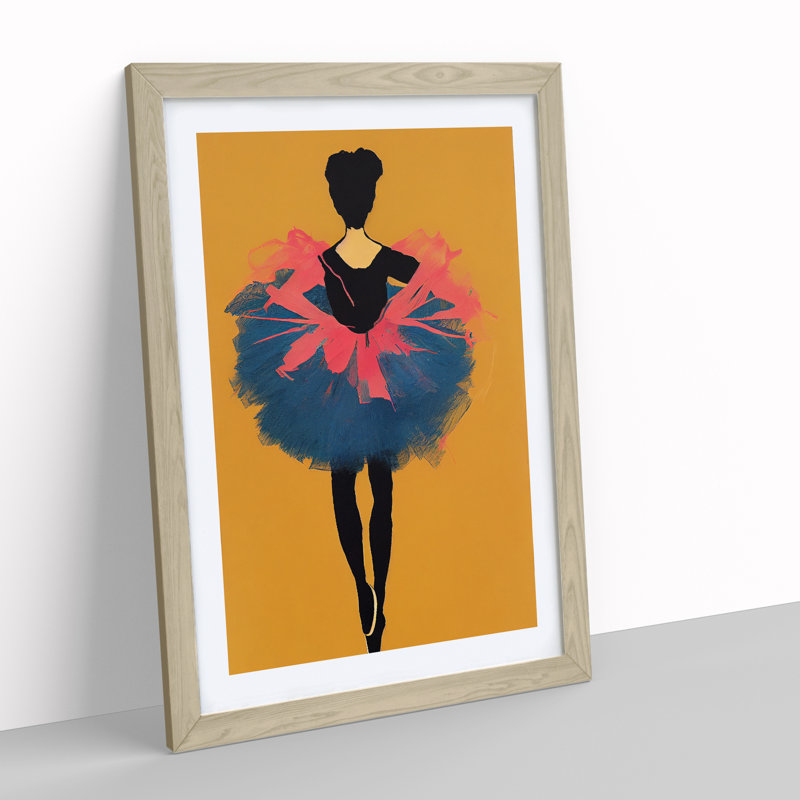 Young Ballerina - Single Picture Frame Painting, 46cm H x 34cm W x 2cm D, Oak