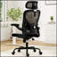 Chaise de bureau ergonomique avec appui-tête, dossier haut, soutien lombaire réglable et accoudoirs pivotants pour la maison et le bureau-1026123349-1026123345