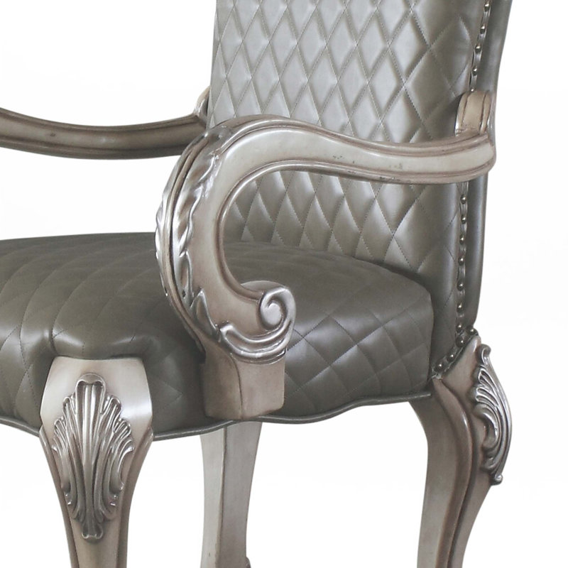 Ensemble de 2 fauteuils en cuir synthétique et blanc rétro os