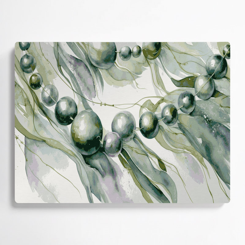 Art mural en métal Botanical String of Pearls, H 12 po x l 18 po