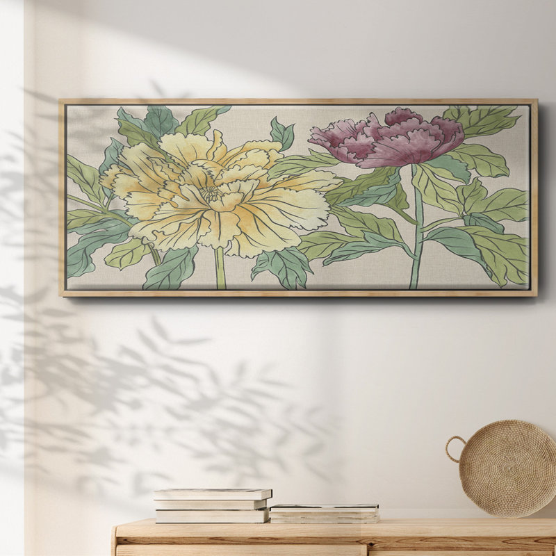 Peony Blooms II- Framed Canvas