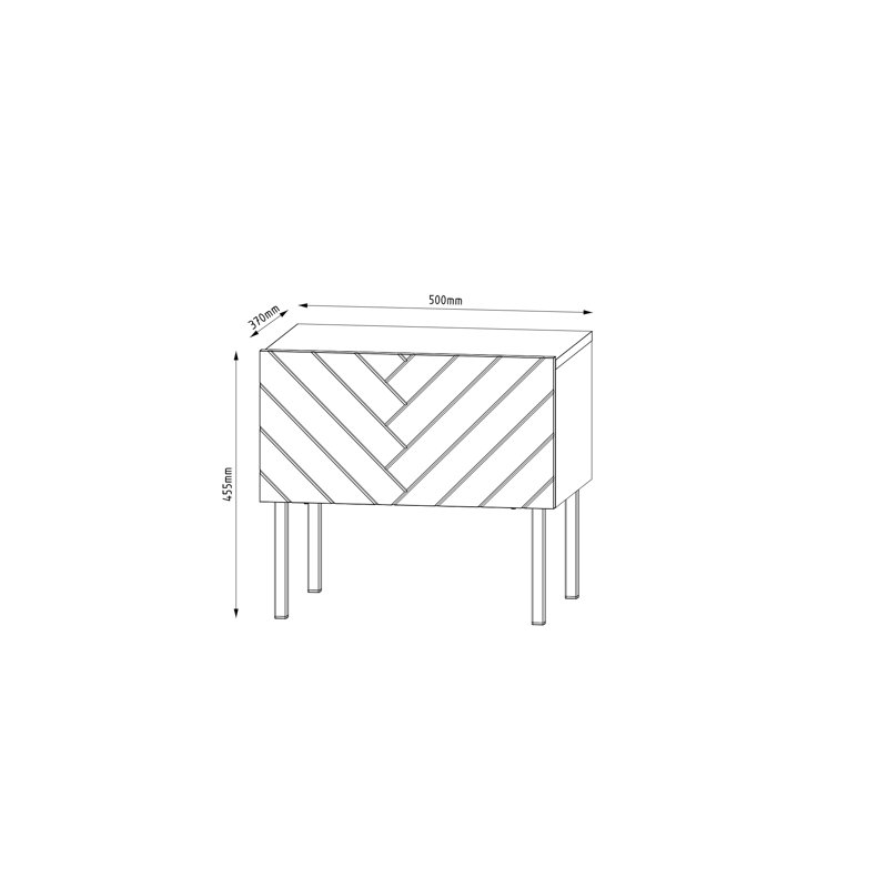 Antich 50cm W Manufactured Wood Bedside Table