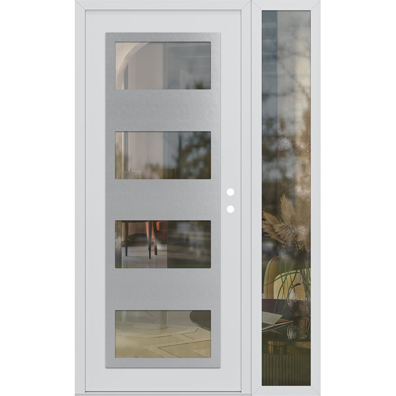 Porte d'entrée avant pré-montée Sidelite, Gauche, L 49,25 po x H 81,69 po, Clair