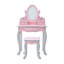 Teamson Kids Rapunzel Kids Vanity Table & Stool, Pink & Gray