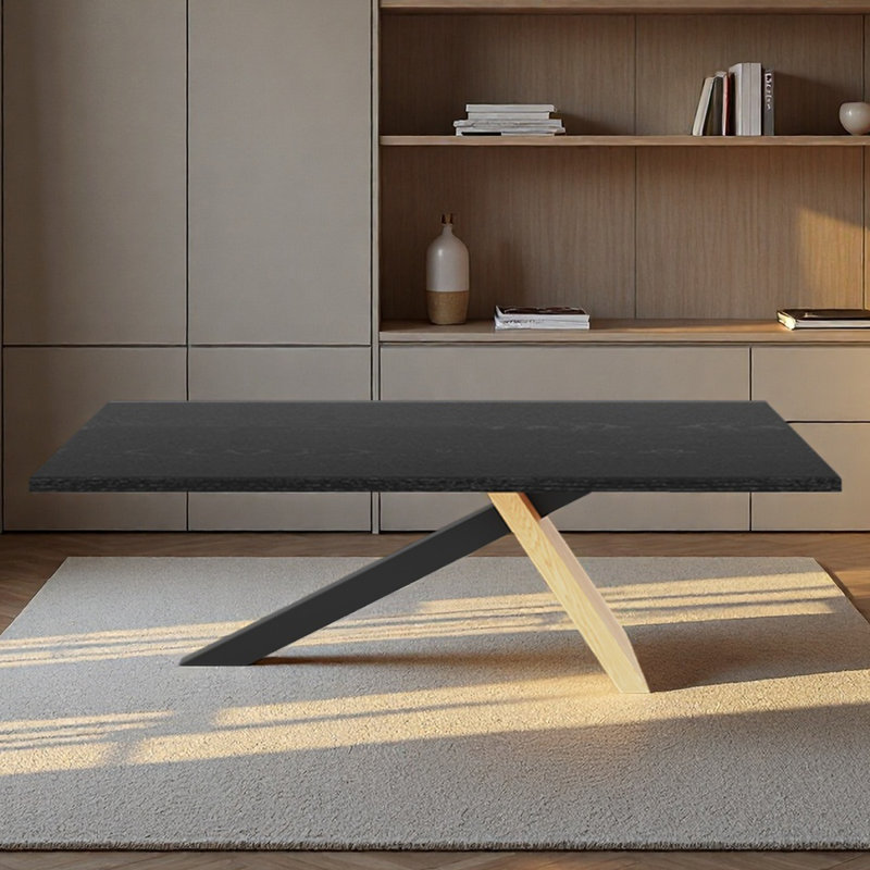 Pieds noirs simples de forme rectangulaire, H 29,53 po x l 78,74 po x P 31,5 po