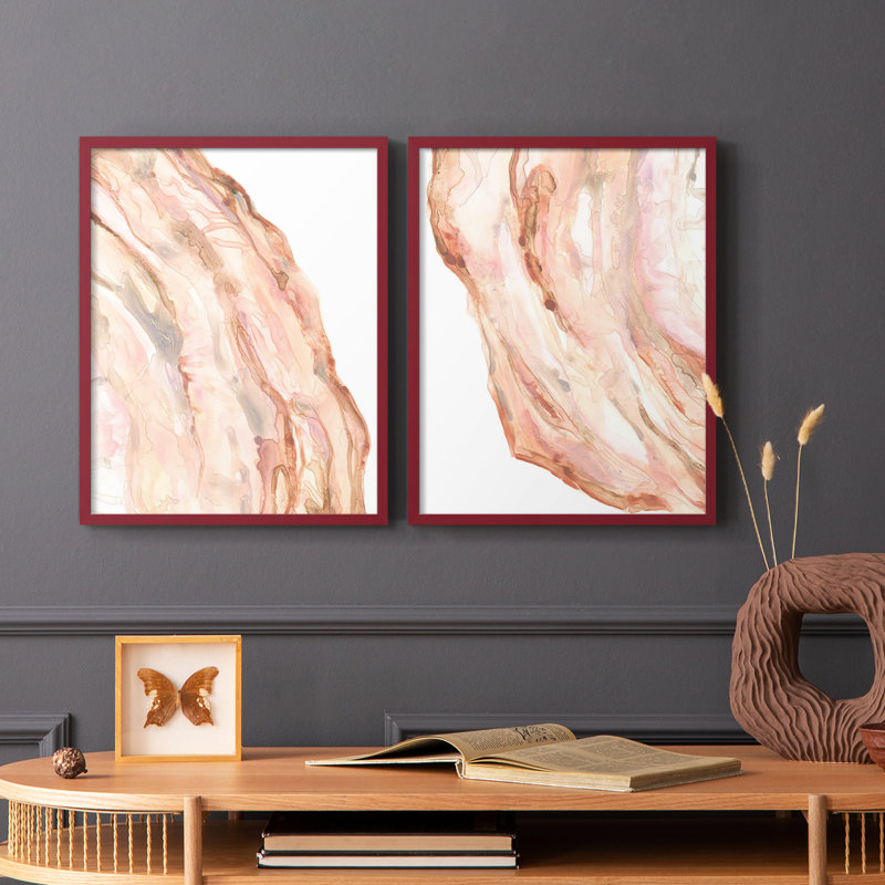 Rose Quartz I - impression encadrée de qualité supérieure - prête à être accrochée - aucun clou requis - aucun clou requis