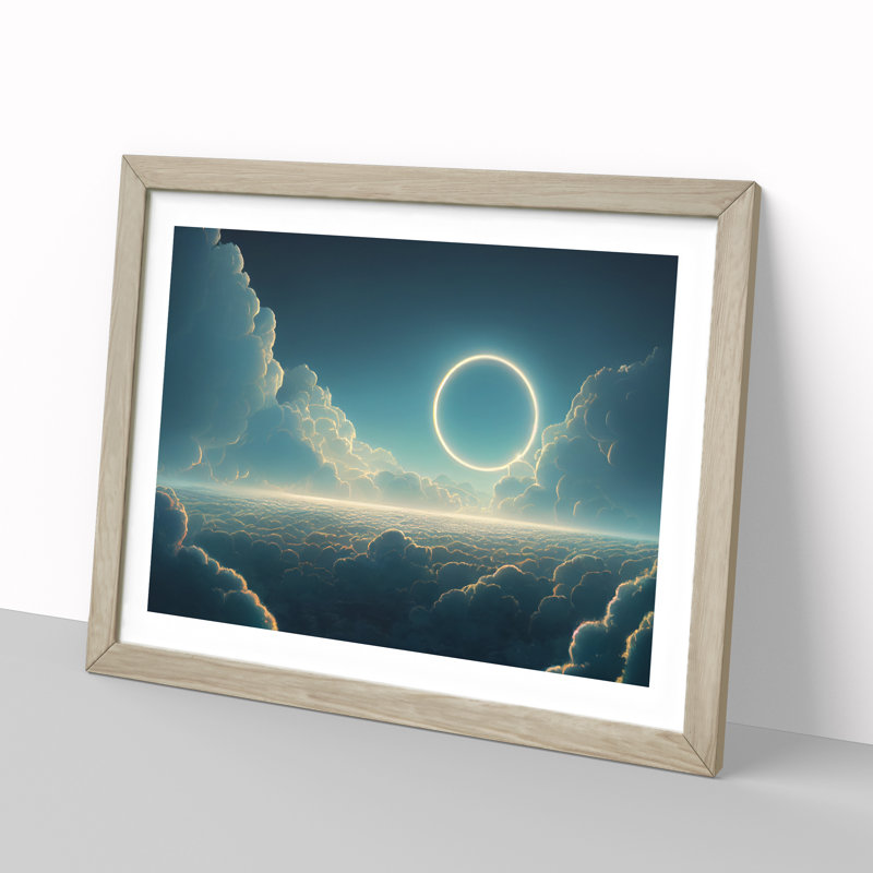 Clouds in the Sky - Framed Print, 46cm H x 64cm W x 2cm D, Oak