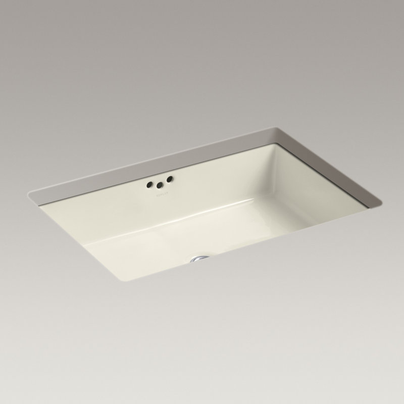 Kathryn® Vitreous China Rectangular Undermount Bathroom Sink and Overflow, Almond