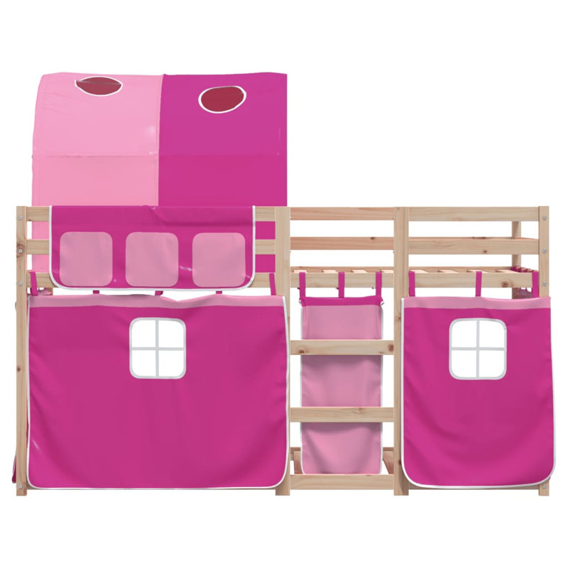 Wobnar Solid Wood Bed, Pink, 90 x 200cm