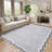Bordered Design Machine Washable Rug with Rubber Backing for Living Room Modern Non-Slip Dining Room Rug Easy-Cleaning Floor Carpet for Bedroom-707876493