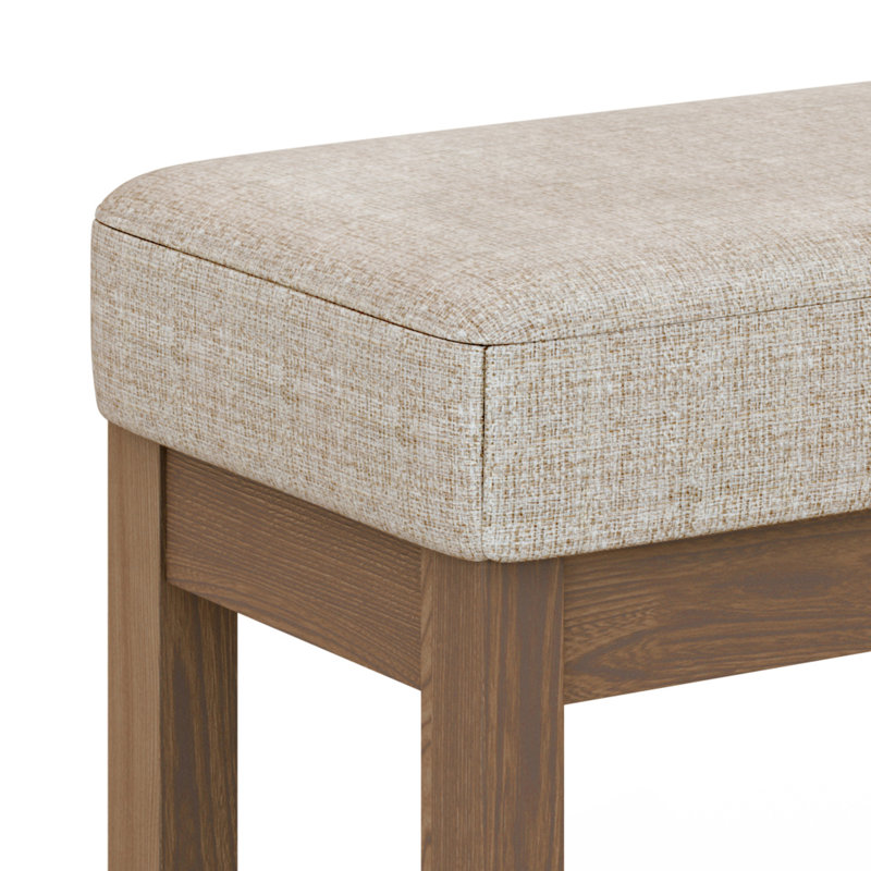 Milltown Mink Brown Tweed Fabric Upholstered Bench