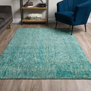 Latitude Run® Gilboa Handmade Wool Turquoise Rug & Reviews | Wayfair