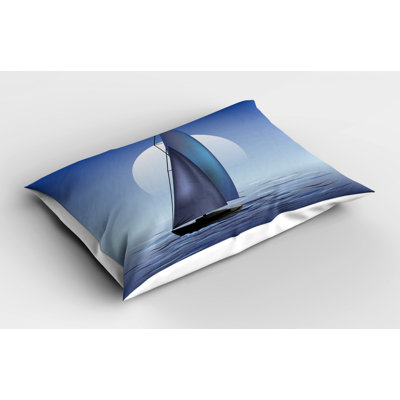 Narwhal Polyester Machine Printed Toile Sham Set