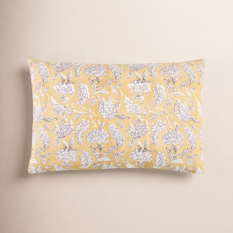 Erica Caigan Accent Pillow, Pillow Cover Only - No Insert, Mustard/White