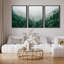 «Fog and Mist Mountain Forest Valley Nature Wilderness», reproduction sur toile 3 pièces-90847337-90847338
