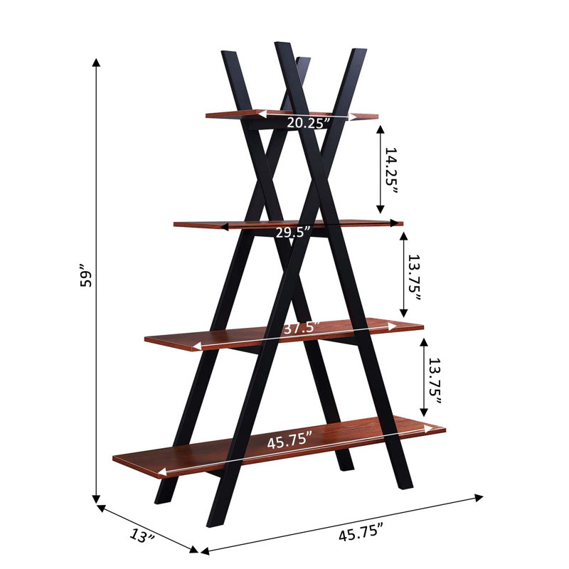 Darek Ladder Bookcase, Cherry