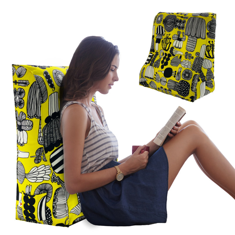 Wedge Reading Pillow, Yellow/Black/Grey Gardener