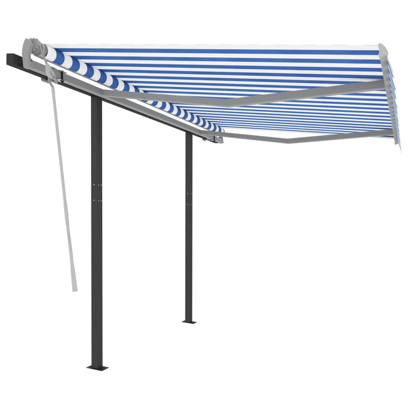 Vevay Retractable Patio Awning, Anthracite/White, 245cm H x 300cm W x 250cm D