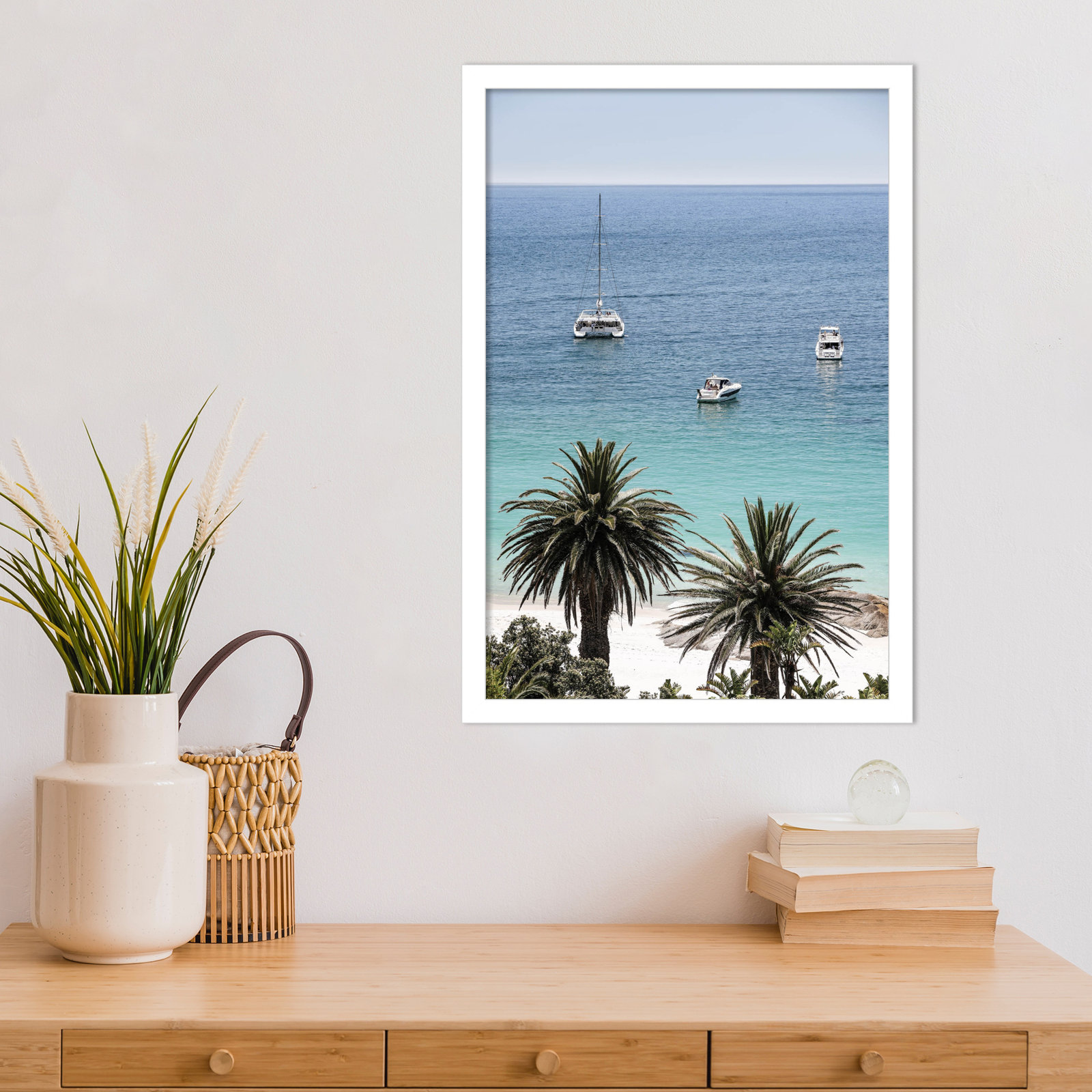 Rothschild "Camps Bay Beach" Print, White, 21" H x 15" W