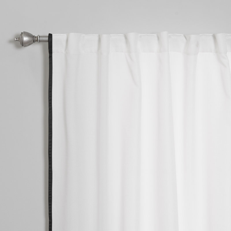 Ciaris Semi Sheer Curtain Pair, Black, 52" W x 84" L