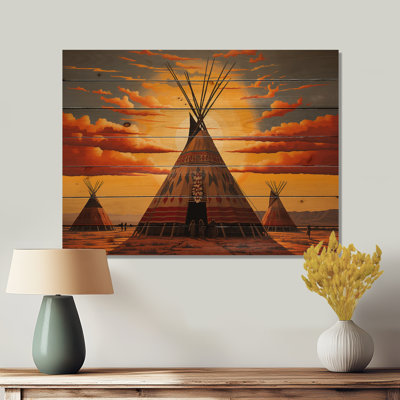 " Native Tipi Orange Collage II "