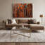 «Southwestern Cowboy», art mural sur toile en cuir brun à 68 franges-1751482518