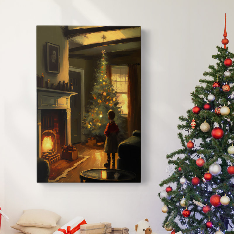 Art des Fêtes de Noël - Toile tendue avec châssis DCVI, H 12 po x l 8 po