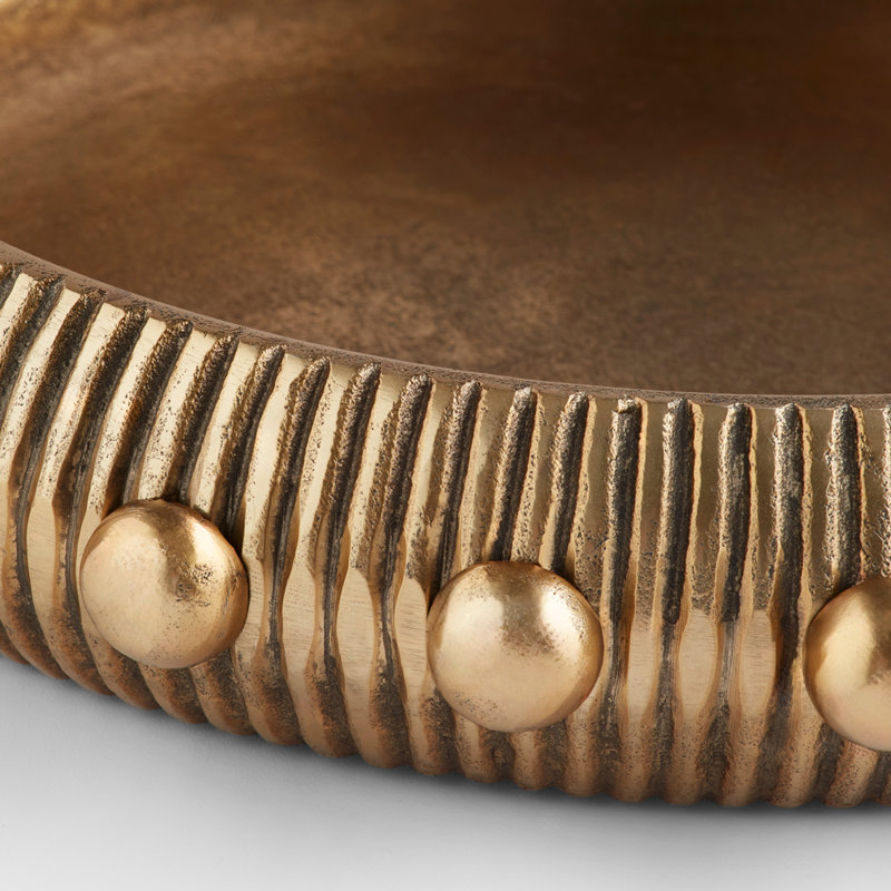 Batten Metal Decorative Tray, 3.25" H x 24.5" W x 24.5" D
