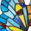Cristobal 9"H Colourful Butterfly Stained Glass Novelty Light
