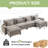 Adonia 154" Oversized U Shaped Sectional Sofa, Comfy Cloud Couch Deep Sectional Sofa with Ottomans for Living Room-1806789316