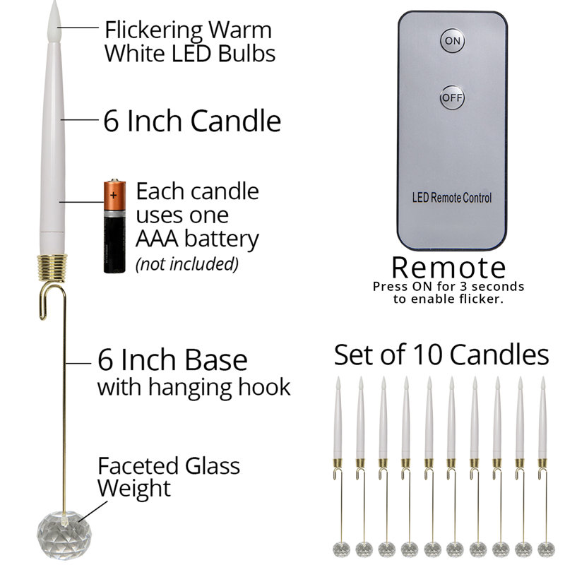 Flameless LED Remote Control Christmas Tree Candles