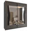 Modern Sliding Door Wardrobe with Mirrored Glass Finish – Multiple Sizes (120cm, 150cm, 180cm, 203cm)-698953131-698953129