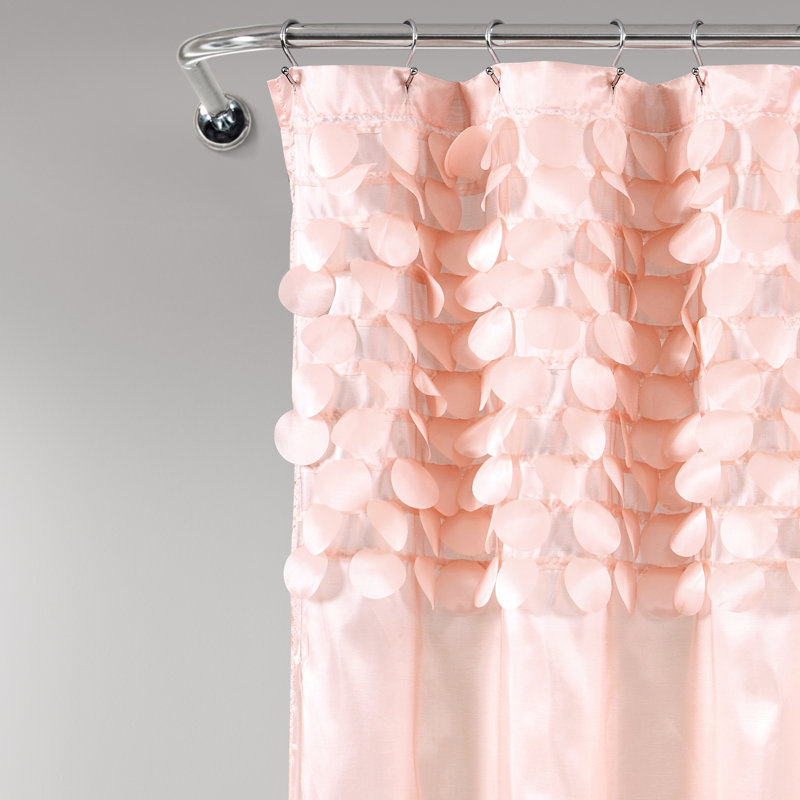 Rideau de douche simple de couleur unie Lillian, Rosé