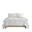 Literie tissée très grand / très grand - gris et blanc, taies décoratives assorties, housse de couette 3 pièces facile à entretenir, fermeture à boutons avec attaches intérieures