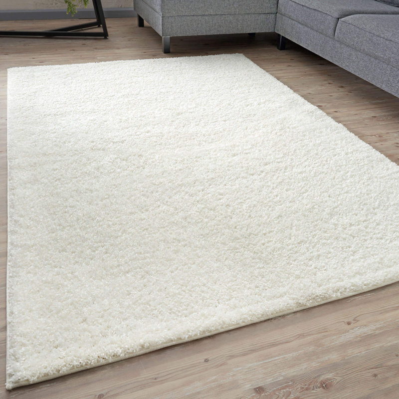 Myshaggy Collection Rugs Solid Design in White, Rectangle 140 x 200cm
