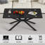 Table basse de 39,37 po rectangulaire en verre noir, design élégant avec pieds en métal noir, table basse pour le salon-37289956-37289955