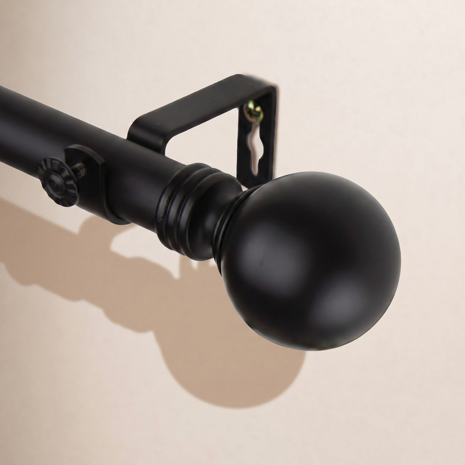 Orpha Single Curtain Rod, 28" - 48", Black