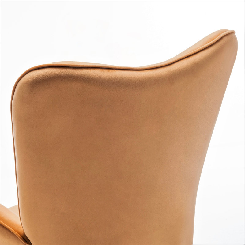 Fauteuil à oreilles Mid-Century moderne capitonné, Jaune moutarde