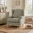 Chloris Extra Wide Wingback Accent Chair, Mid-Century Modern Linen Upholstered Armchair with Nailhead Rivet Trim, Solid Turned Wood Legs, Farmhouse Reading Chair for Living Room Bedroom-800648056