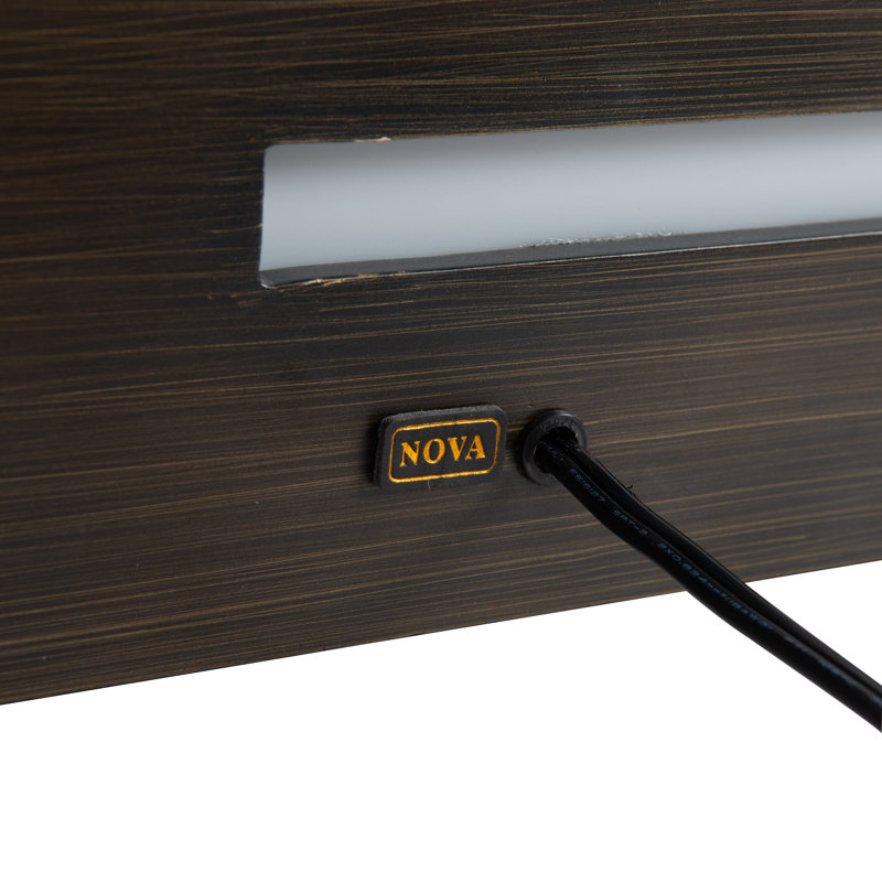 Zen Reclining Table Lamp with Nightlight - 20", White Linen Shade, 4-way Switch, Dark Brown