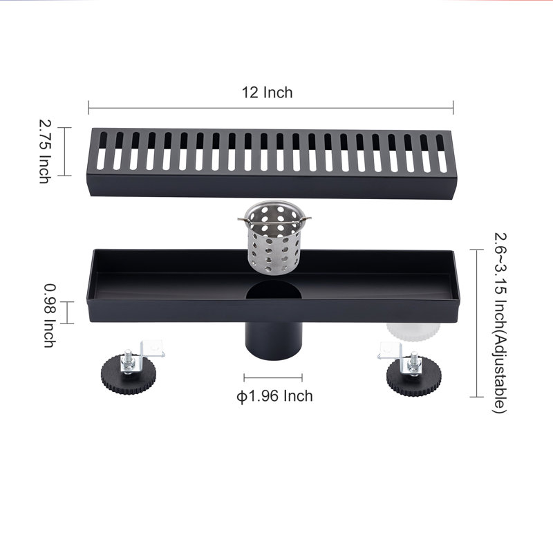 12'' W Linear Grid, Matte Black